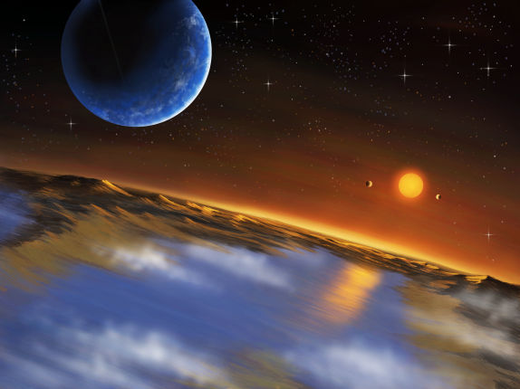 Exoplaneet Kepler 62f artist impression - Danielle Futselaar